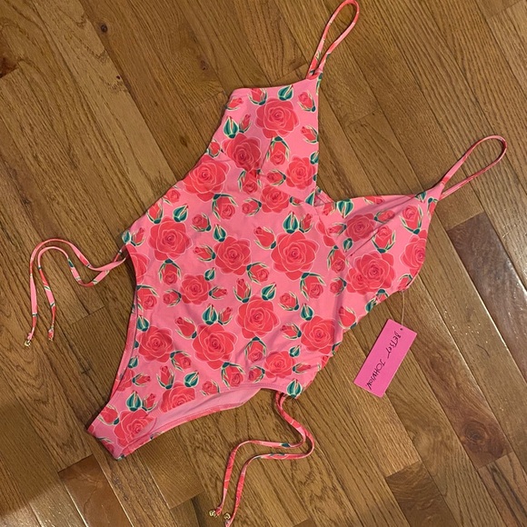 Betsey Johnson Rose Bloom One-Piece Swimsuit - Picture 1 of 7